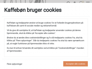 Screenshot fra https://kaffeboen.dk/